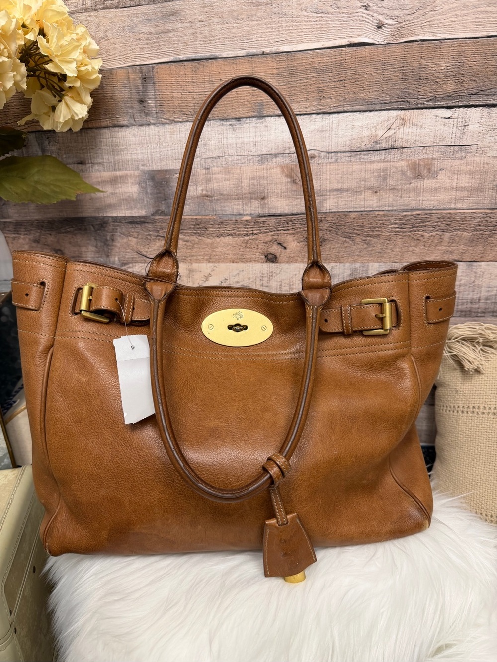 Mulberry Bayswater 2093 Cognac Leather Tote OS